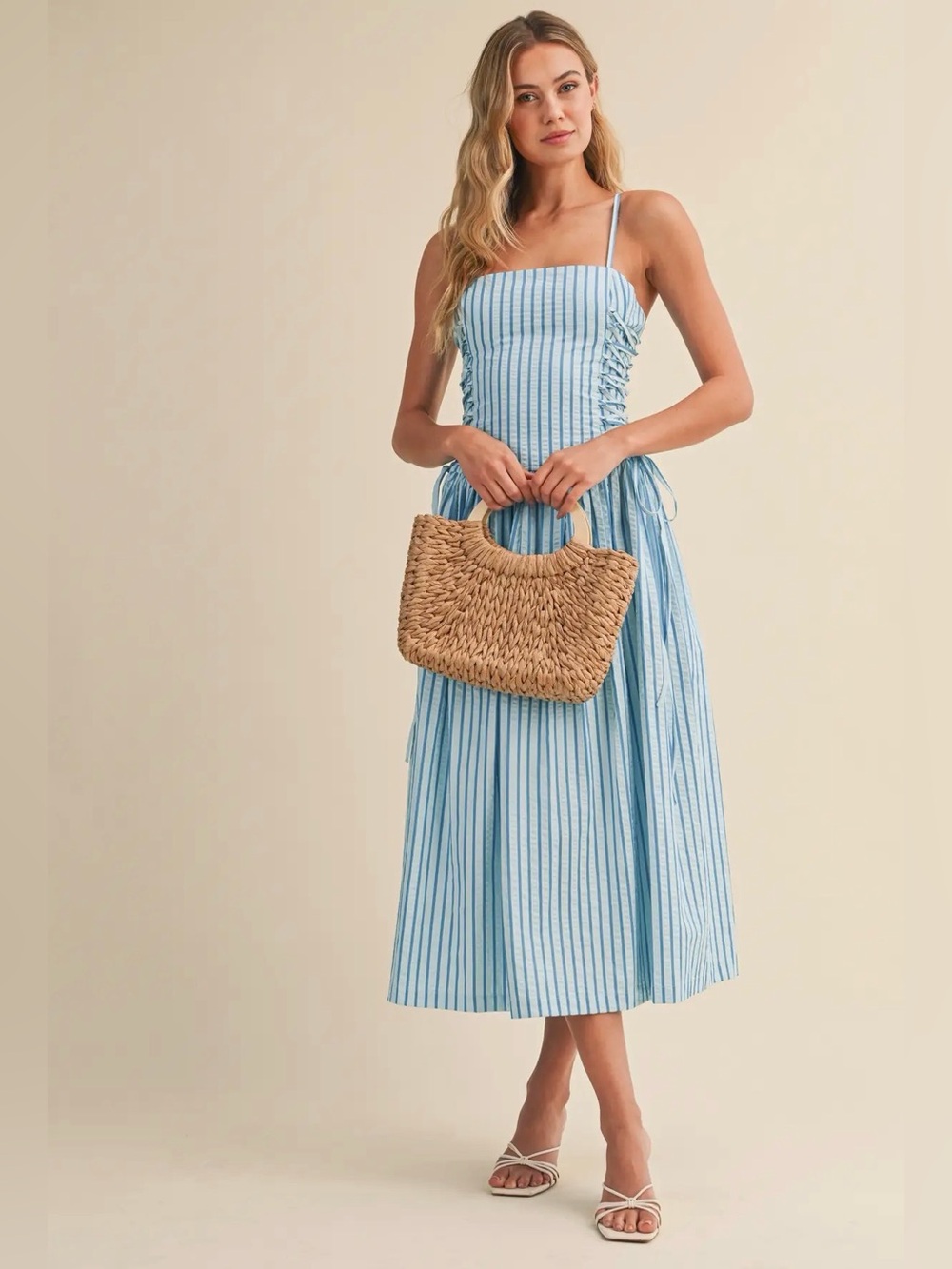 Aqua Striped Dress